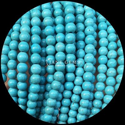 ساخت جواهرات DIY قطعه گرد سنگ قیمتی رشته های مروارید فیروزه ای در 8 میلی متر اندازه و رنگ های مختلف
