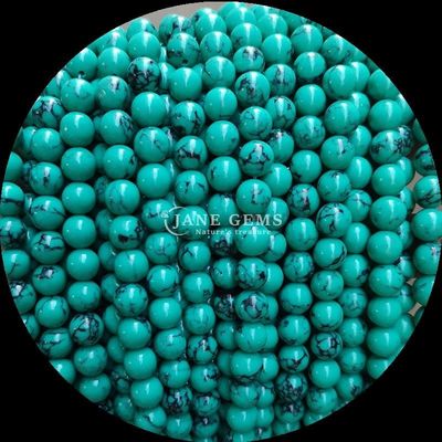 ساخت جواهرات DIY قطعه گرد سنگ قیمتی رشته های مروارید فیروزه ای در 8 میلی متر اندازه و رنگ های مختلف