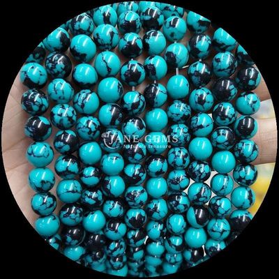 ساخت جواهرات DIY قطعه گرد سنگ قیمتی رشته های مروارید فیروزه ای در 8 میلی متر اندازه و رنگ های مختلف