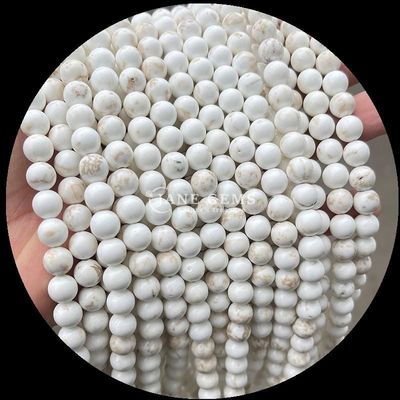 سنگ قیمتی کنده گرد چند رنگی انواع مختلف Howlite مروارید فیروزه ای آفریقایی برای جواهرات DIY