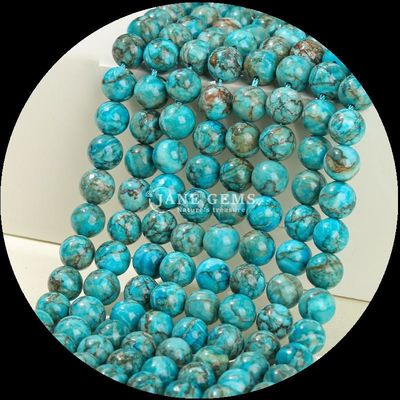 شکل گرد طبیعی انواع مختلف گره های فیروزه ای رشته ها برای DIY هدیه جواهرات گردنبند