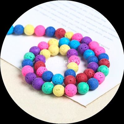 سنگ قیمتی چند رنگی رنگ های مختلف سنگ لاوا طبیعی سنگ شفا سنگ رشته های گنجی گشوده برای جواهرات DIY