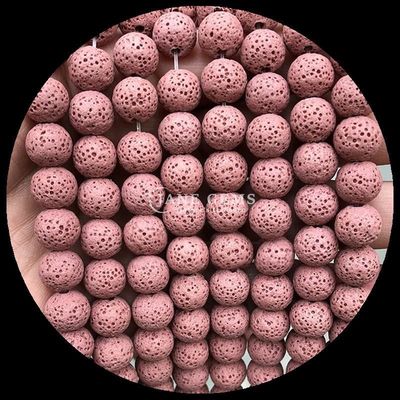 ساخت جواهرات DIY با سنگهای طبیعی شکل گرد گره سنگ قیمتی درمانی سنگ لاوا رنگارنگ رشته های گره گشاده برای هدیه