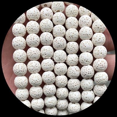 ساخت جواهرات DIY با سنگهای طبیعی شکل گرد گره سنگ قیمتی درمانی سنگ لاوا رنگارنگ رشته های گره گشاده برای هدیه