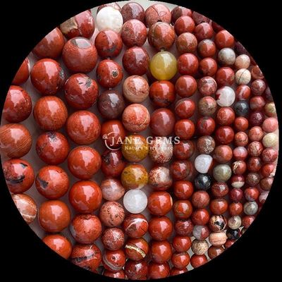 سنگ قیمتی گرد با تکنیک پولیش شده قرمز جاسپر آبی سنگ شن کریستال سنگ شفا گوهر گرده گرده گره گره گره گنده و ماندگار جواهرات