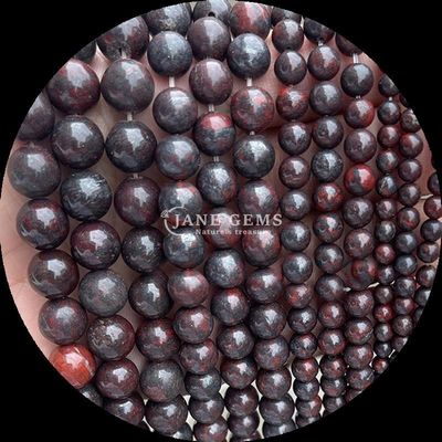 سنگ قیمتی برش گرد سنگ قیمتی گنجی زبرا جاسپر ماهاگونیا آبسیدیان انواع مختلف کریستال سنگ درمانی رشته های گنجی آزاد برای لوازم جانبی دست ساز