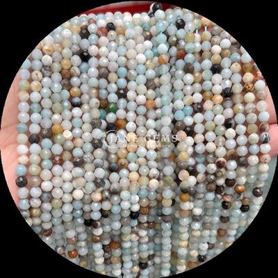 شکل گرد چند رنگی سنگ قیمتی گنجی های کریستال طبیعی شفا گل رز کوارتز، Lapis Lazuli رشته های گنجی باز برای جواهرات DIY