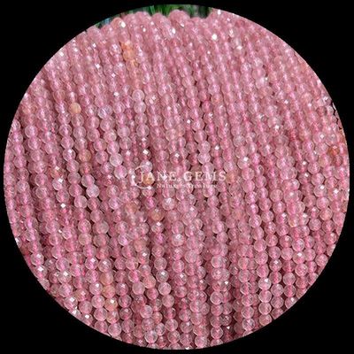 گوهر گرد انتخاب نهایی برای ساخت جواهرات DIY و لوازم جانبی شخصی انواع مختلف Ruby Zoisite Strawberry Quartz Mini Faceted Loose Bead Strands Crystal Healing Stones