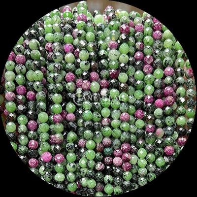 گوهر گرد انتخاب نهایی برای ساخت جواهرات DIY و لوازم جانبی شخصی انواع مختلف Ruby Zoisite Strawberry Quartz Mini Faceted Loose Bead Strands Crystal Healing Stones
